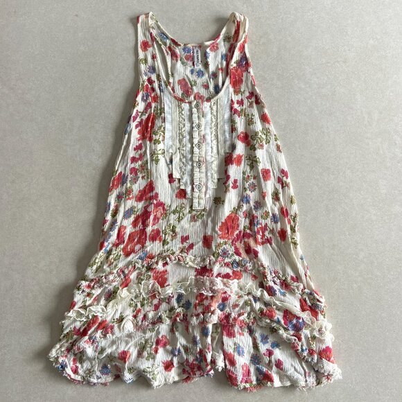 Free People Floral Tuxedo Ruffle Cami Tank Tunic Top ASO Alex Russo - Picture 4 of 10